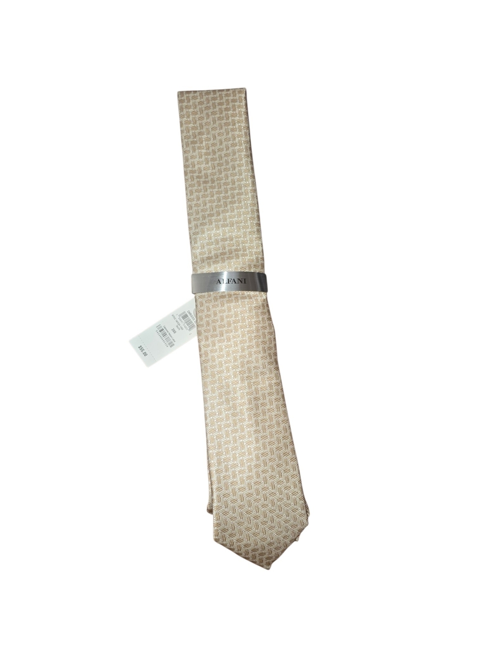 Alfani Men's Beige Cream Geo-Pattern Tie